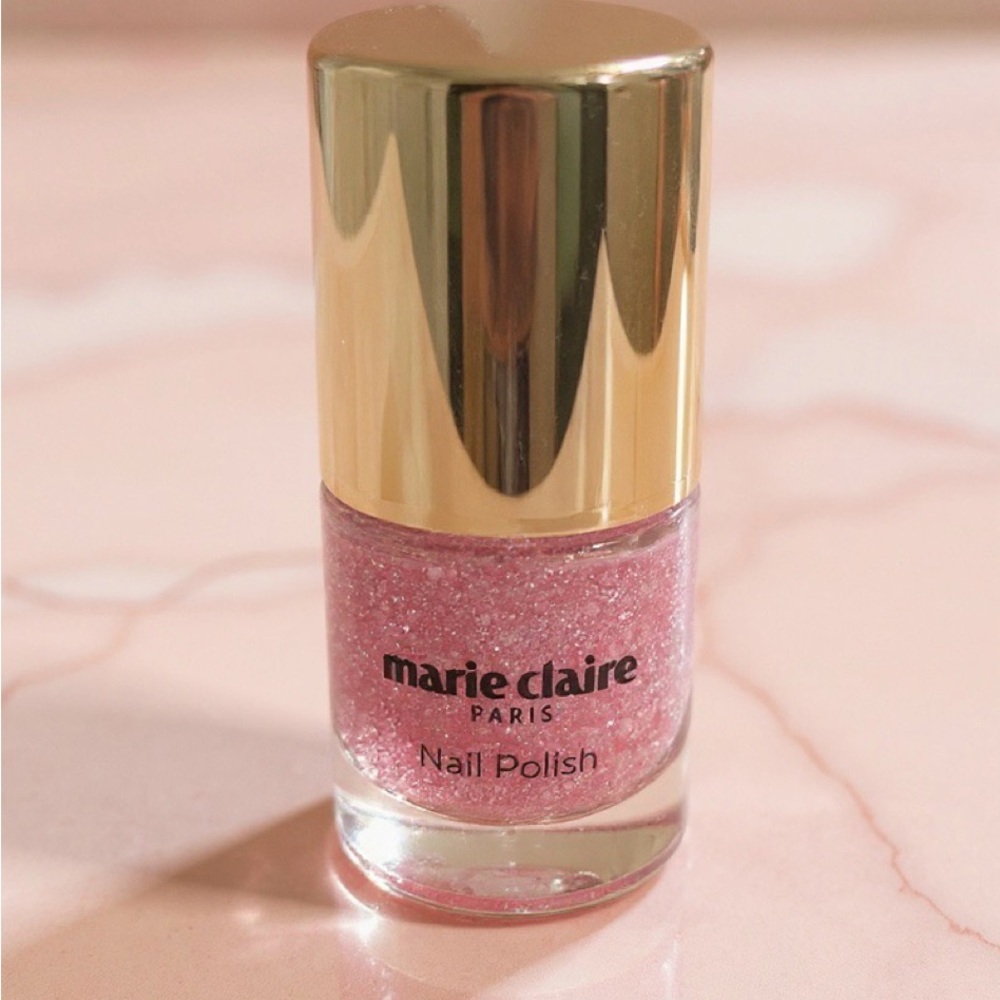 Marie Claire Pink Glitter Nail Polish 🥳